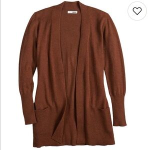 Sonoma brown heather long open cardigan in size small